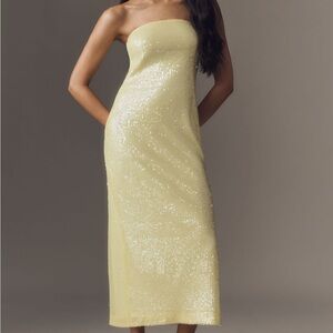 Endless Rose Yellow Strapless Sheath Maxi Dress